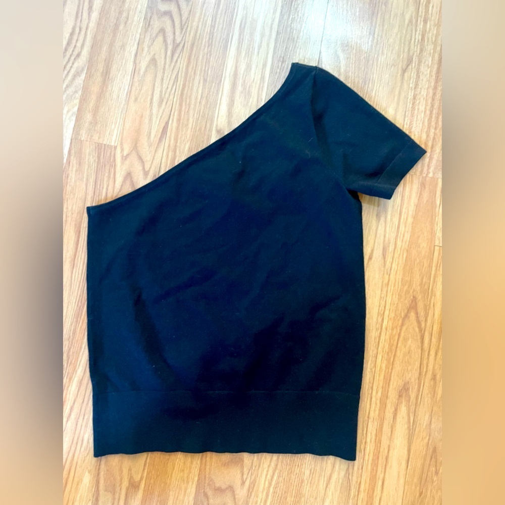 One shoulder J Crew top Black